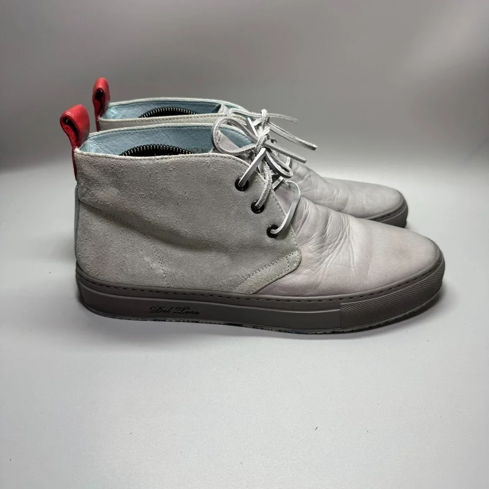 Del Toro Chukka Suede Boots Mens Size 9 Gray Leather Made in‎ Italy